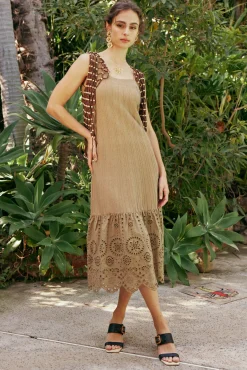 Sale Contrast Lace Knit Dress Women Knitwear | Midi Dresses