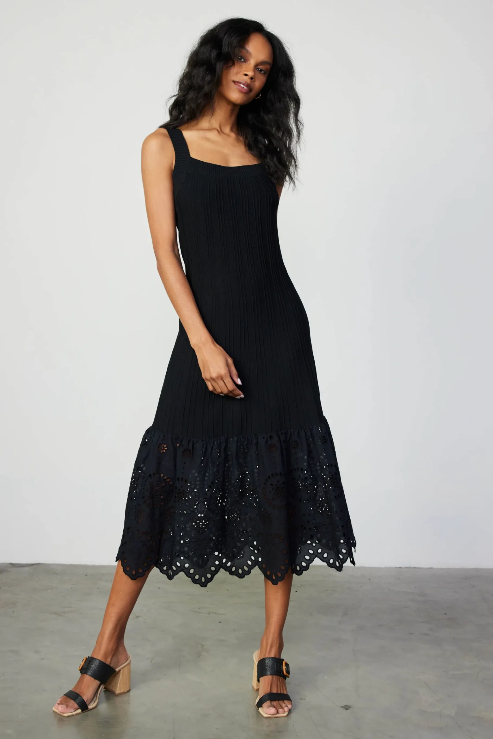 Best Contrast Lace Knit Dress Women Knitwear | Midi Dresses