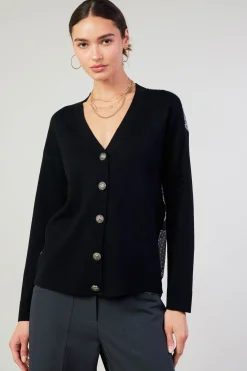 Discount Contrast Paneled Cardigan Women Cardigans | Sweaters