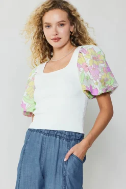 Best Contrast Sleeve Knit Top Women Knitwear | Sweaters
