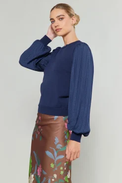 Discount Contrast Sleeve Knit Top Women Knitwear | Sweaters