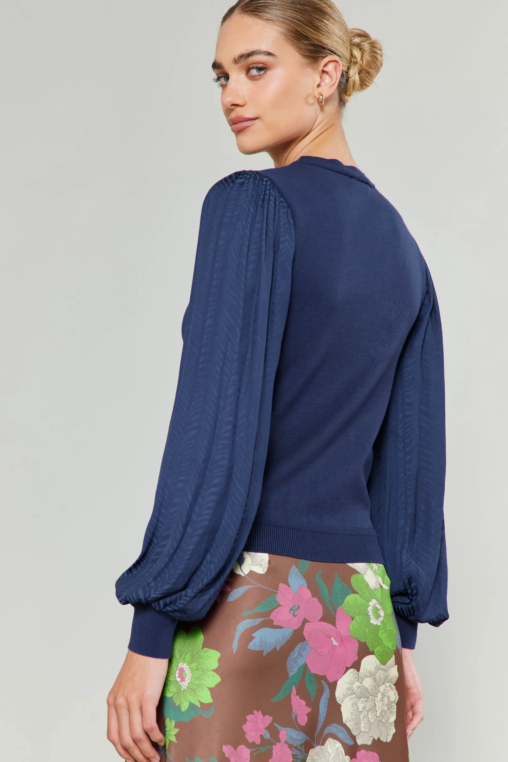 Discount Contrast Sleeve Knit Top Women Knitwear | Sweaters
