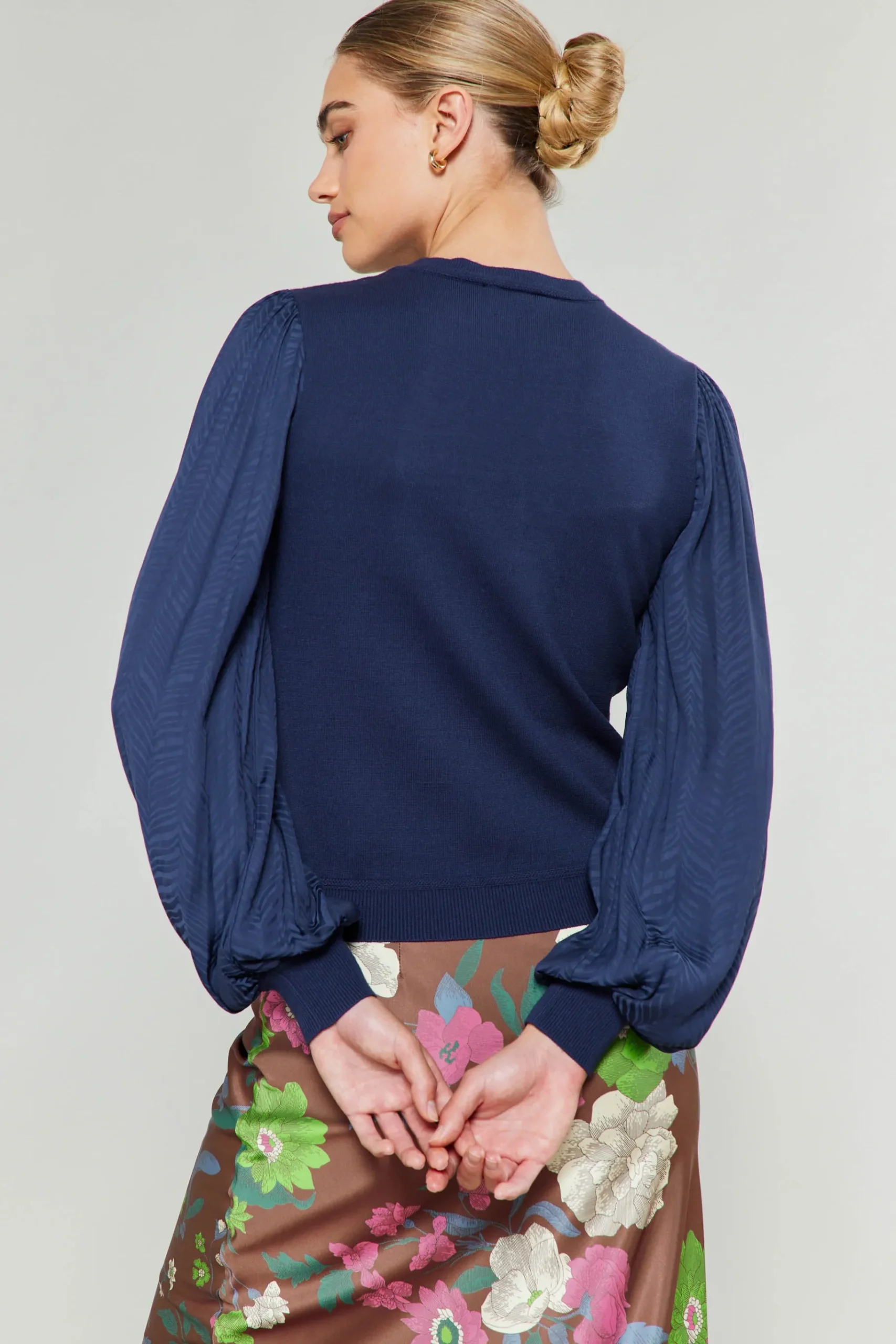 Discount Contrast Sleeve Knit Top Women Knitwear | Sweaters