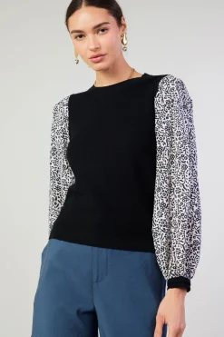 New Contrast Sleeve Sweater Top Women Knitwear | Sweaters