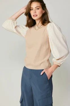 Sale Contrast Sweater Top Women Long Sleeve Tops | Sweaters