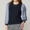 Fashion Contrast Sweater Top Women Long Sleeve Tops | Sweaters