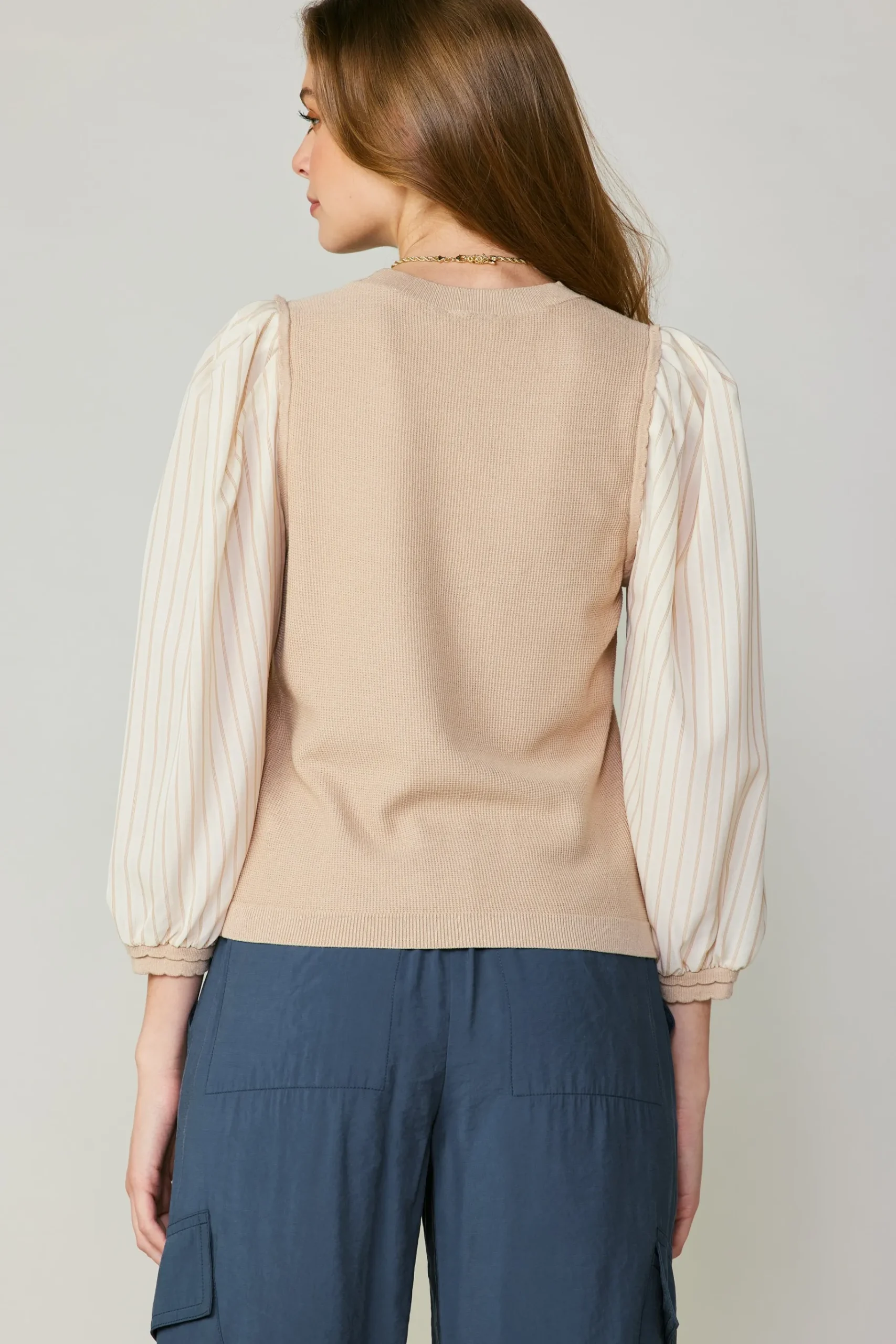 Sale Contrast Sweater Top Women Long Sleeve Tops | Sweaters