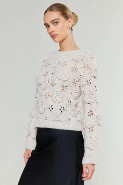 Discount 3D Floral Crochet Sweater Women Knitwear | Sweaters