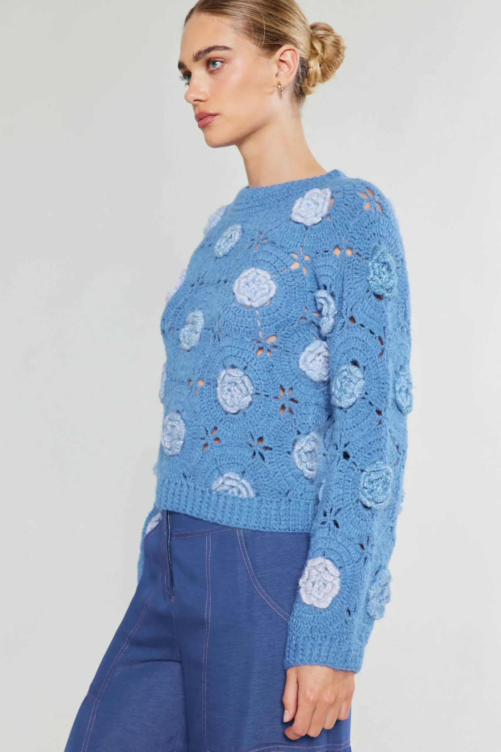 Discount 3D Floral Crochet Sweater Women Knitwear | Sweaters