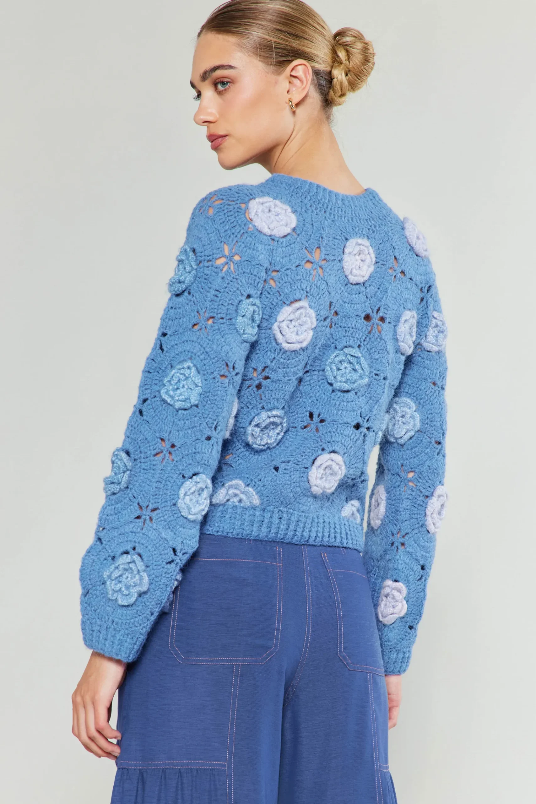 Discount 3D Floral Crochet Sweater Women Knitwear | Sweaters