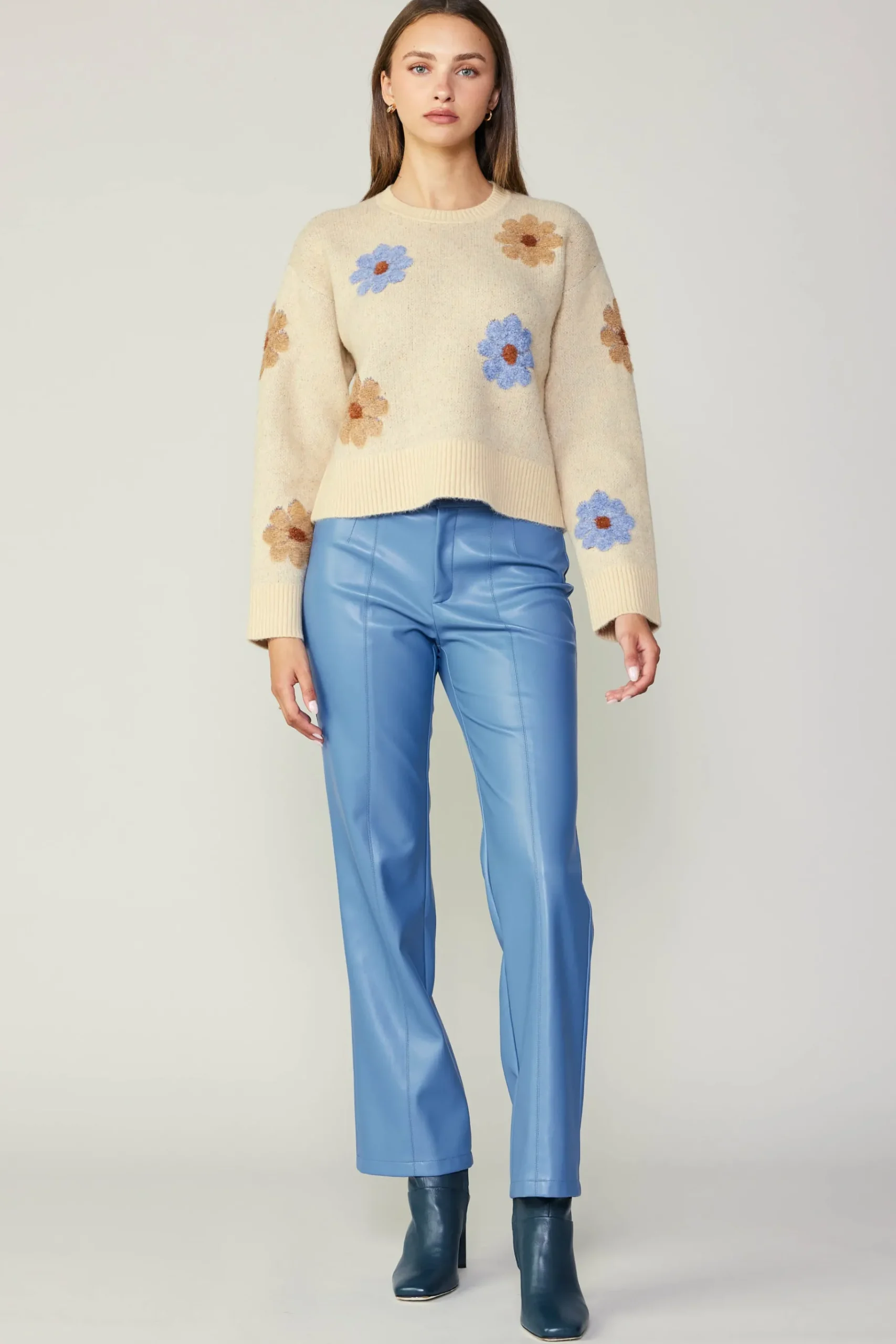 Sale Daisy Embroidered Sweater Women Knitwear | Sweaters