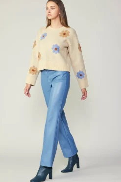 Sale Daisy Embroidered Sweater Women Knitwear | Sweaters