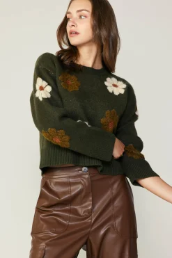 Online Daisy Embroidered Sweater Women Knitwear | Sweaters