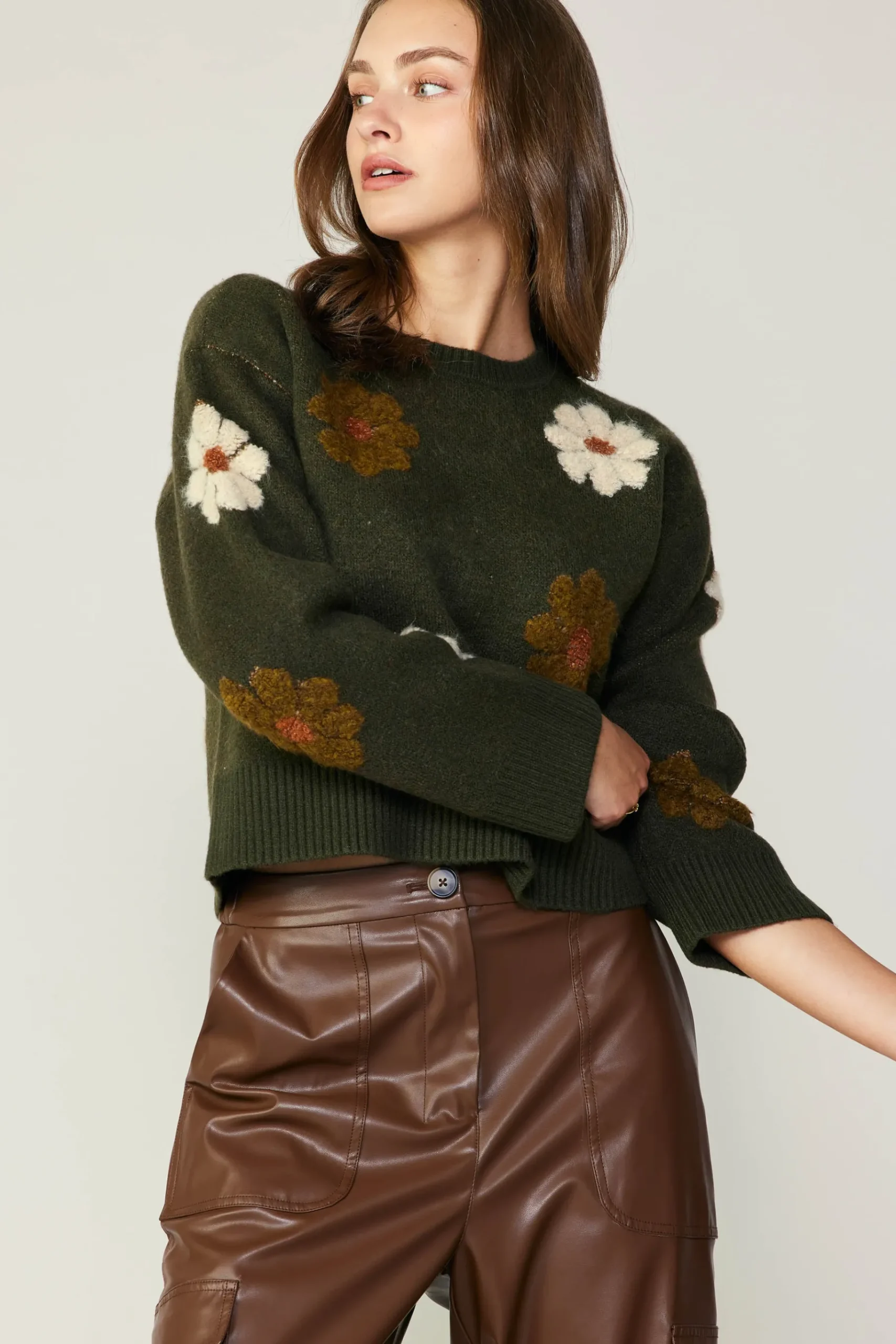 Online Daisy Embroidered Sweater Women Knitwear | Sweaters