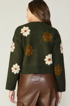 Online Daisy Embroidered Sweater Women Knitwear | Sweaters