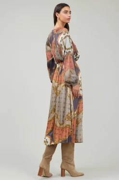 New Damask Patterned Midi Skirt Women Skirts