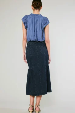 New Denim Midi Skirt Women Skirts