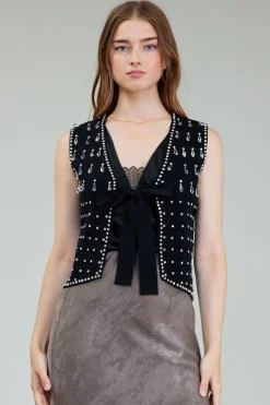 Hot Embellished Cardigan Vest Women Cardigans