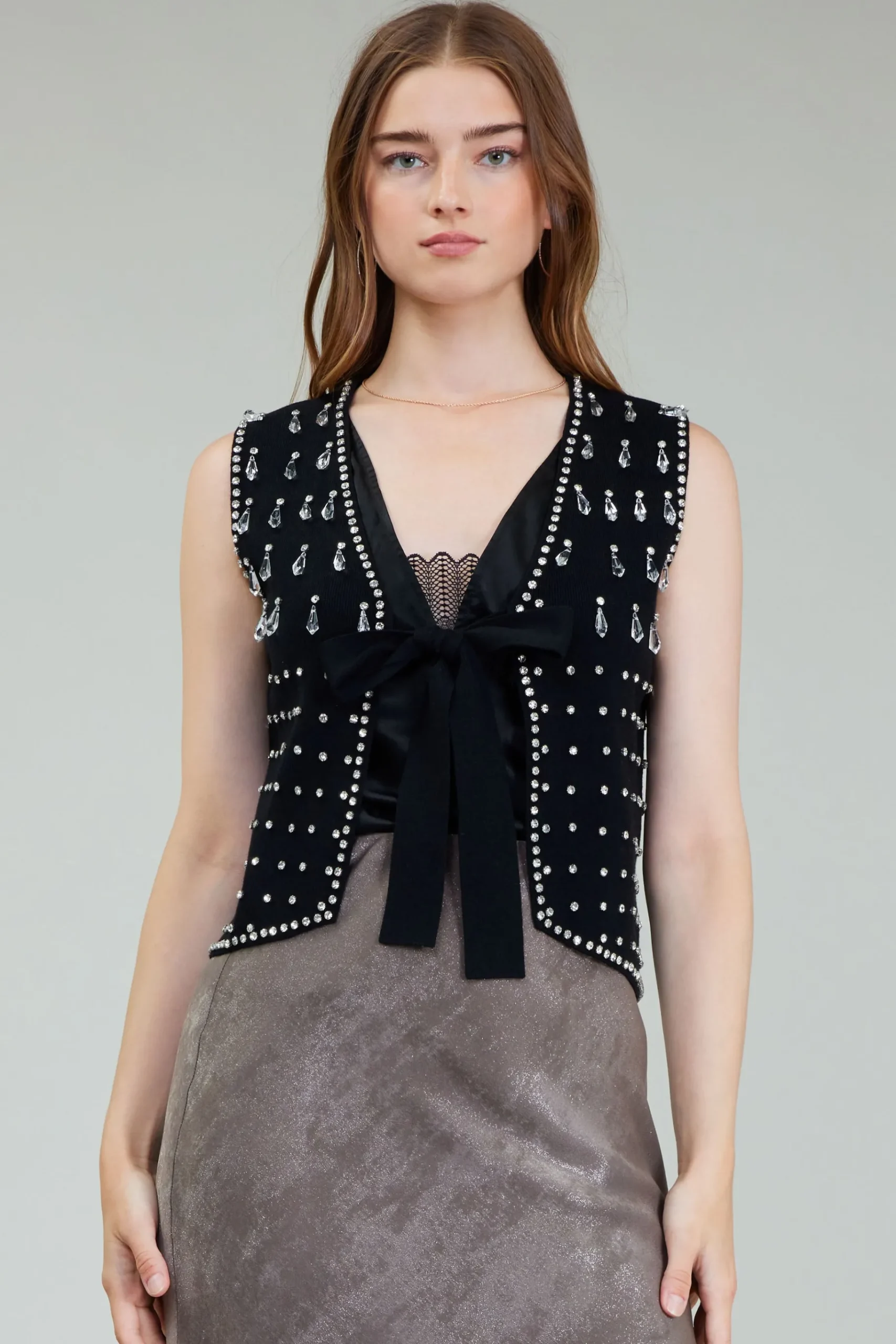 Hot Embellished Cardigan Vest Women Cardigans