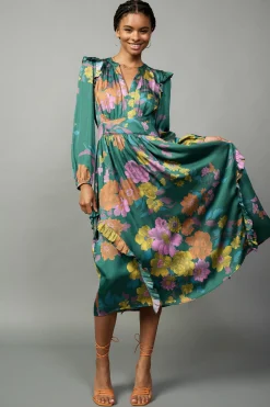 Best Emmaline Botanical Midi Dress Women Midi Dresses