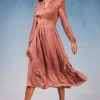 Hot Emmaline Ruffled Midi Dress Women Midi Dresses