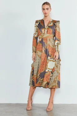 Clearance Emmaline Ruffled Midi Dress Women Midi Dresses