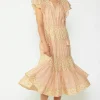 Fashion Everleigh Flutter Sleeve Midi Dress Women Midi Dresses