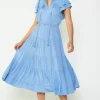 Clearance Everleigh Flutter Sleeve Midi Dress Women Midi Dresses