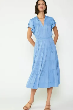 Clearance Everleigh Flutter Sleeve Midi Dress Women Midi Dresses
