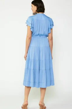 Clearance Everleigh Flutter Sleeve Midi Dress Women Midi Dresses