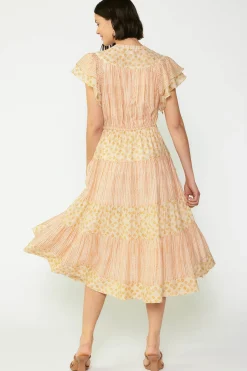 Fashion Everleigh Flutter Sleeve Midi Dress Women Midi Dresses