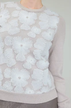 Fashion Floral Applique Sweater Women Knitwear | Sweaters
