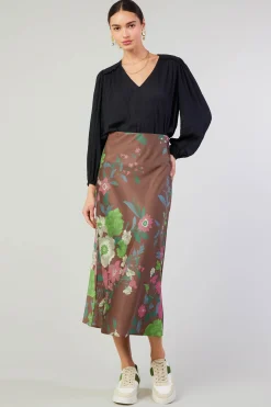 Best Floral Bias Skirt Women Skirts