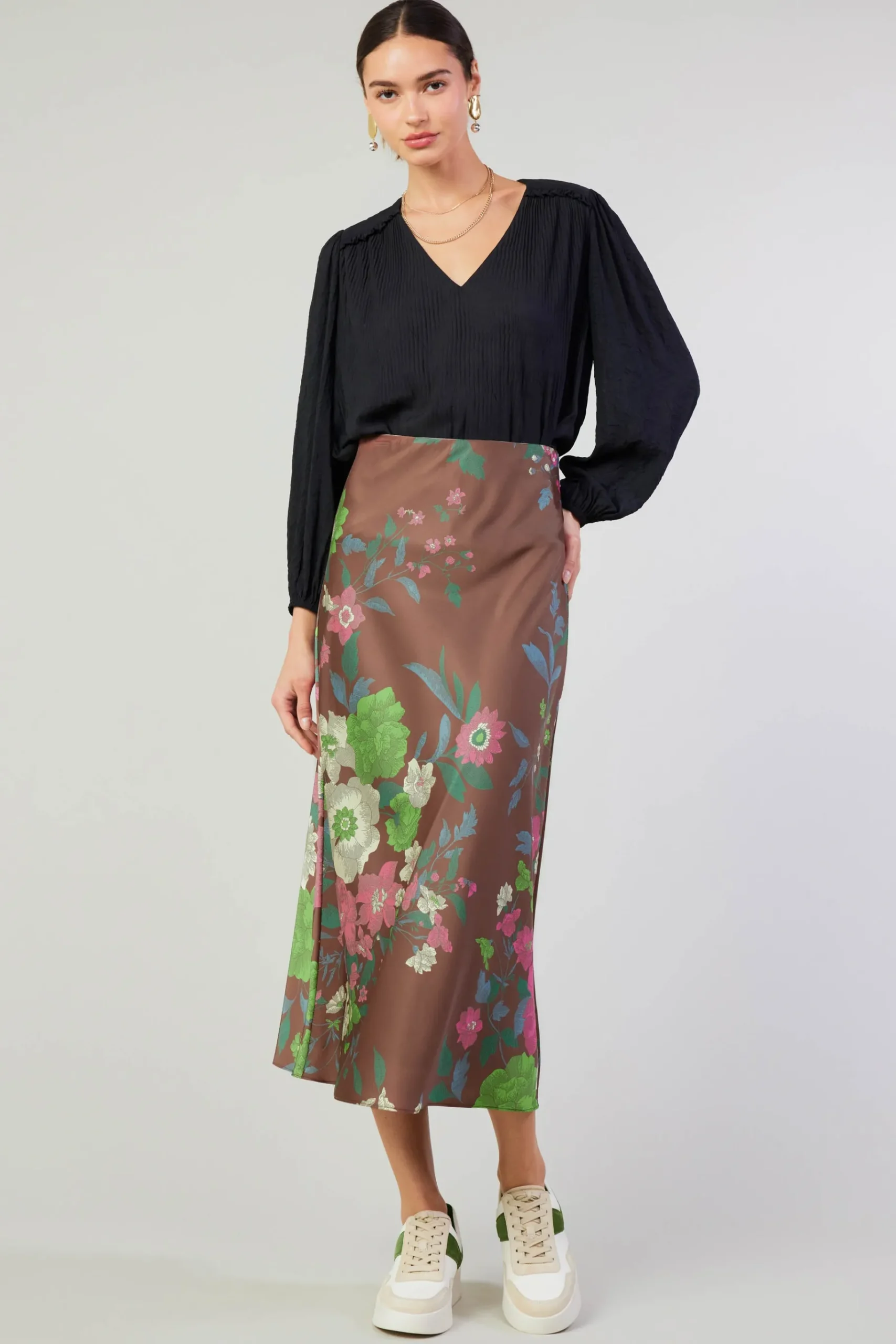 Best Floral Bias Skirt Women Skirts