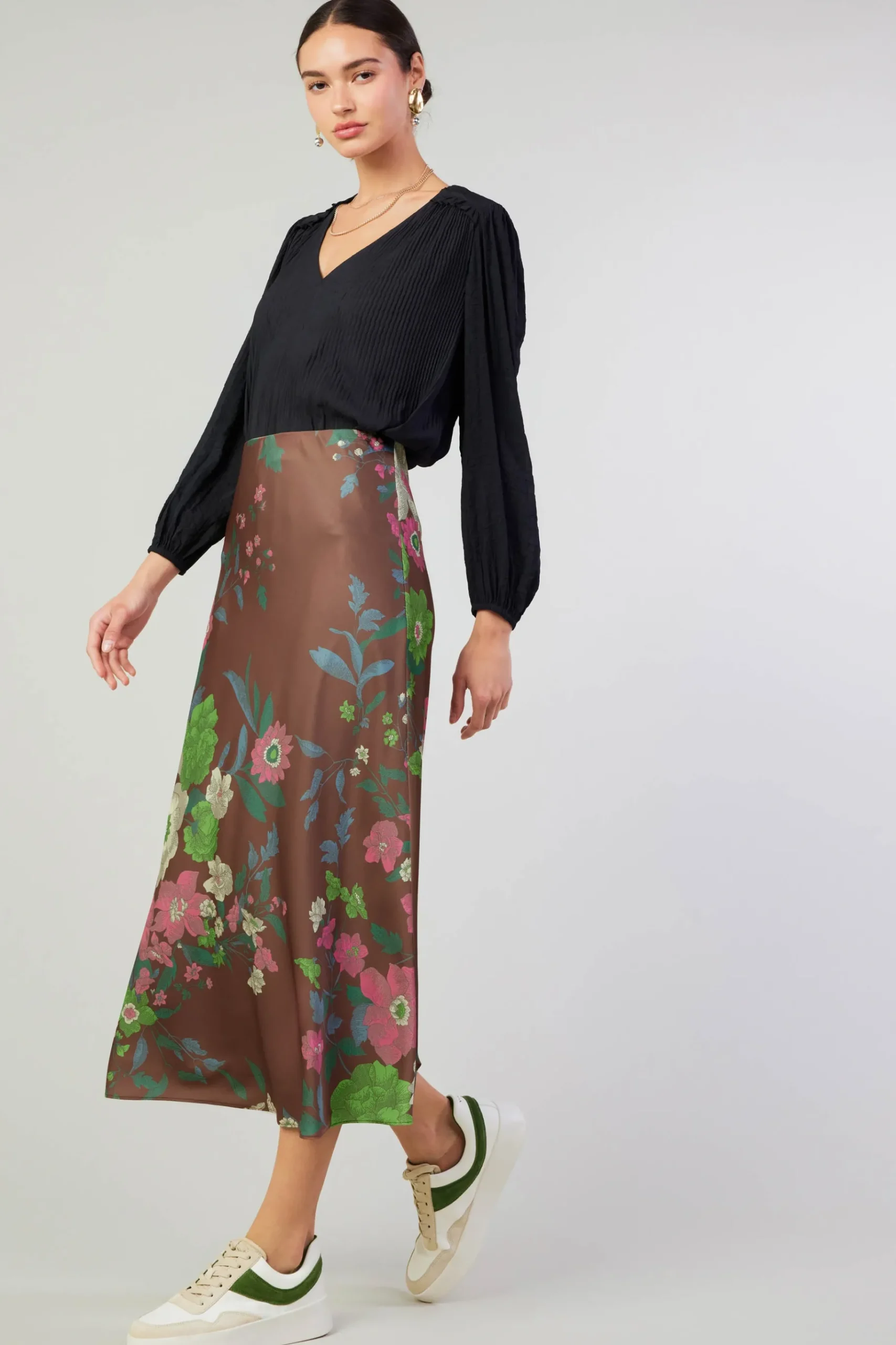 Best Floral Bias Skirt Women Skirts