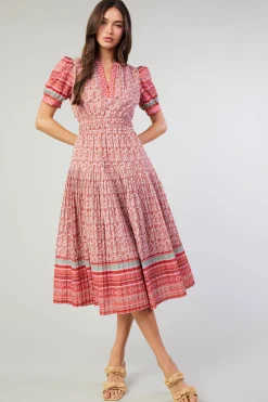 Best Floral Bohemian Midi Dress Women Midi Dresses