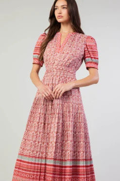 Best Floral Bohemian Midi Dress Women Midi Dresses