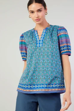 Fashion Floral Bohemian Top Women Short Sleeve Tops