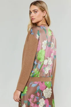 Clearance Floral Contrast Cardigan Women Knitwear | Cardigans