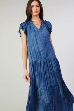 Sale Floral Jacquard Maxi Dress Women Maxi Dresses