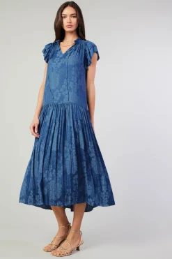 Sale Floral Jacquard Maxi Dress Women Maxi Dresses
