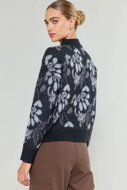 Online Floral Jacquard Sweater Women Knitwear | Sweaters