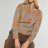 New Floral Jacquard Zip Sweater Women Knitwear | Sweaters