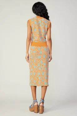 Hot Floral Knit Midi Skirt Women Knitwear | Skirts