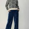 New Floral Mock Neck Sweater Women Sweaters