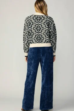 New Floral Mock Neck Sweater Women Sweaters
