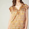 Best Floral Nouveau Blouse Women Sleeveless Tops | Short Sleeve Tops