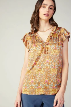 Best Floral Nouveau Blouse Women Sleeveless Tops | Short Sleeve Tops