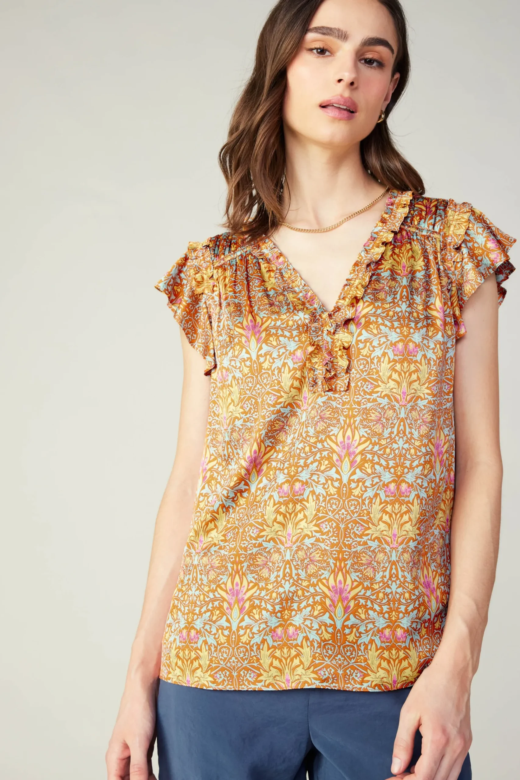 Best Floral Nouveau Blouse Women Sleeveless Tops | Short Sleeve Tops