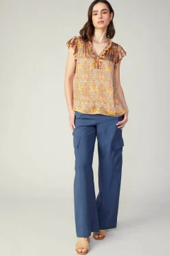 Best Floral Nouveau Blouse Women Sleeveless Tops | Short Sleeve Tops